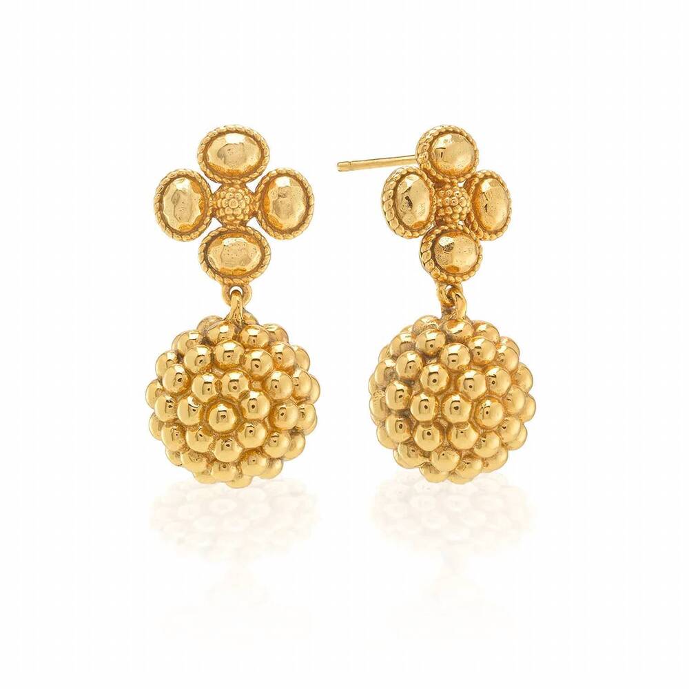 NEW CAPUCINE DE WULF women's berry clover drop earrings in gold